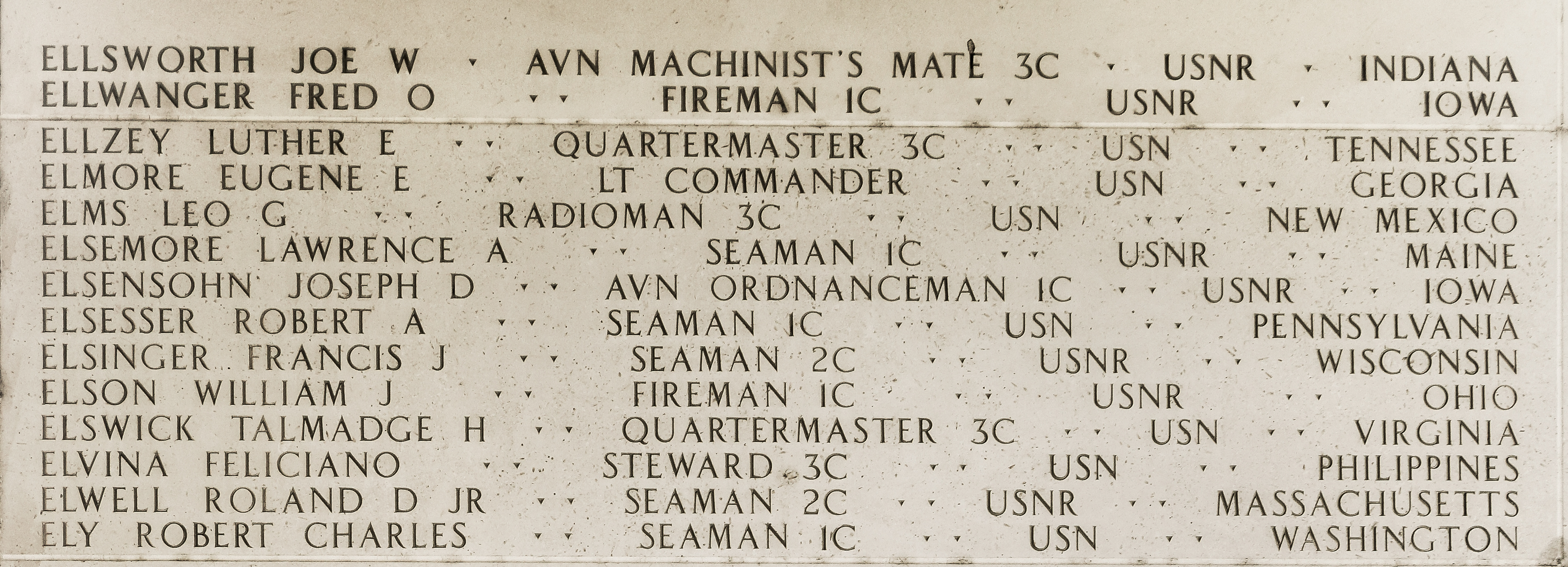 Joseph D. Elsensohn, Aviation Ordnanceman First Class